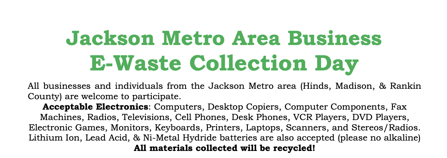 Jackson Metro Area Business E-Waste Collection Day