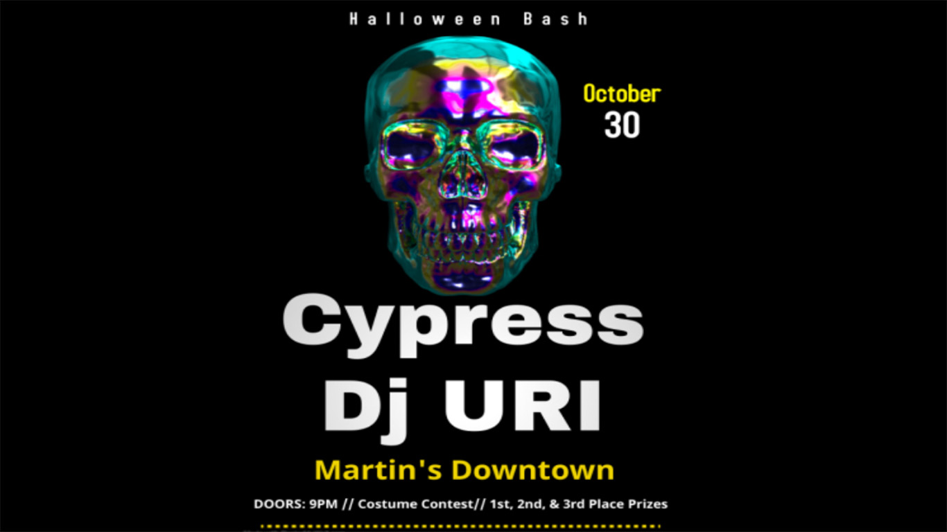 Halloween Bash with Cypress & DJ URI at Martin’s Downtown