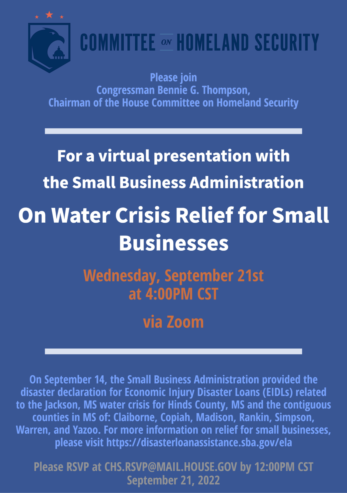 Water Crisis Relief for Small Businesses Webinar | Small Business Administration