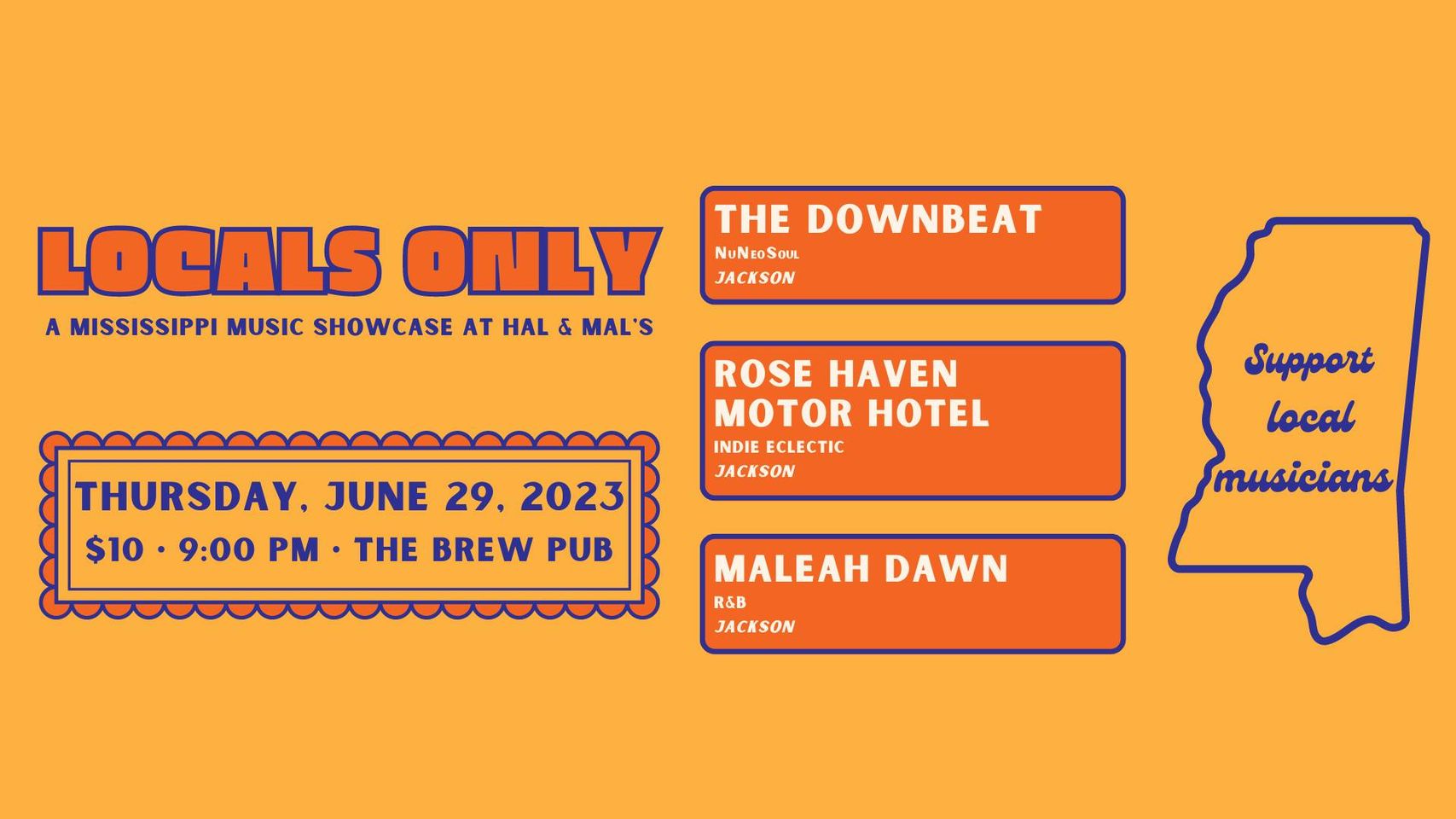 Locals Only with The Downbeat, Rose Haven Motor Hotel, + Maleah Dawn