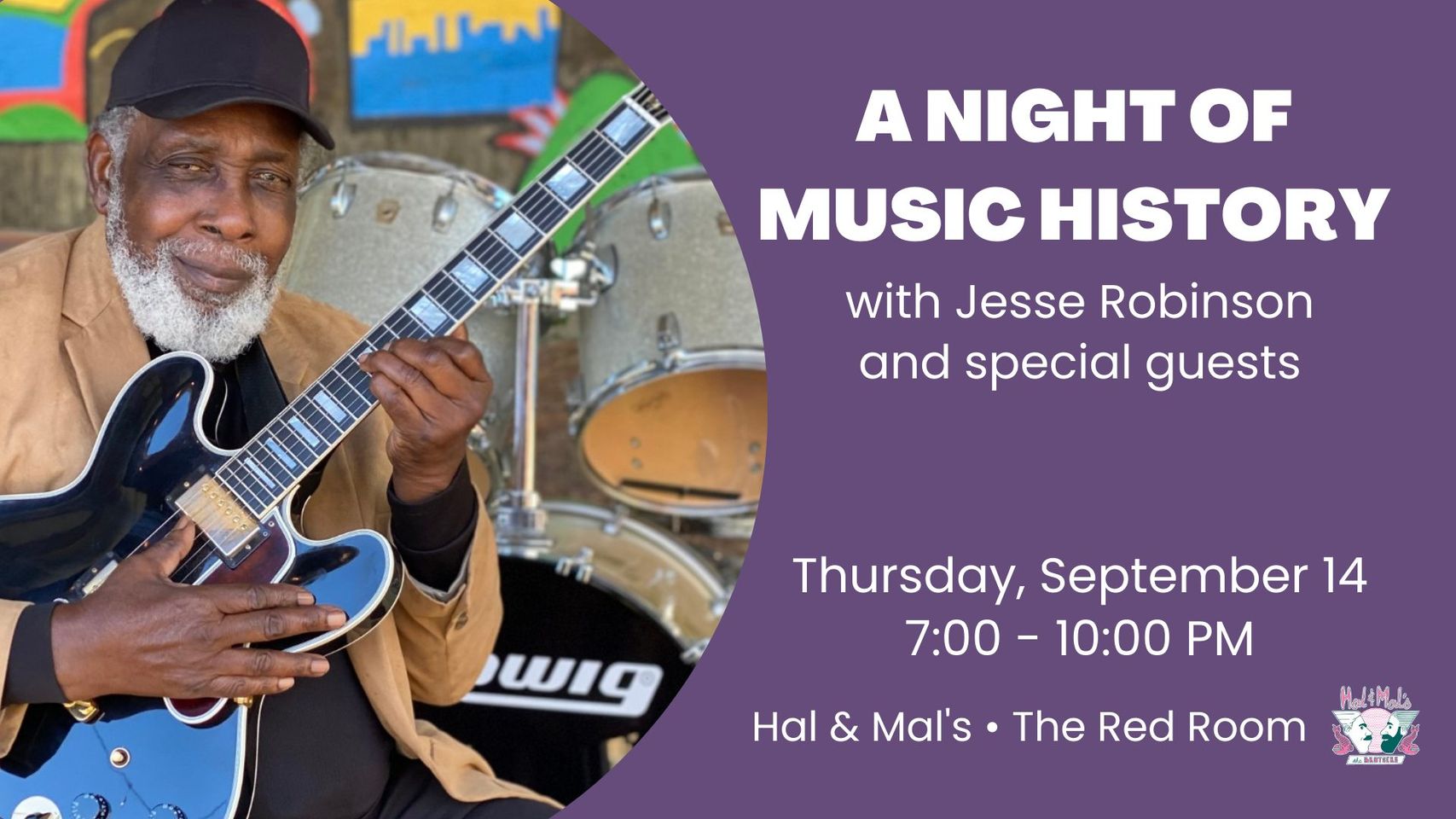 A Night of Music History with Jesse Robinson at Hal & Mal’s
