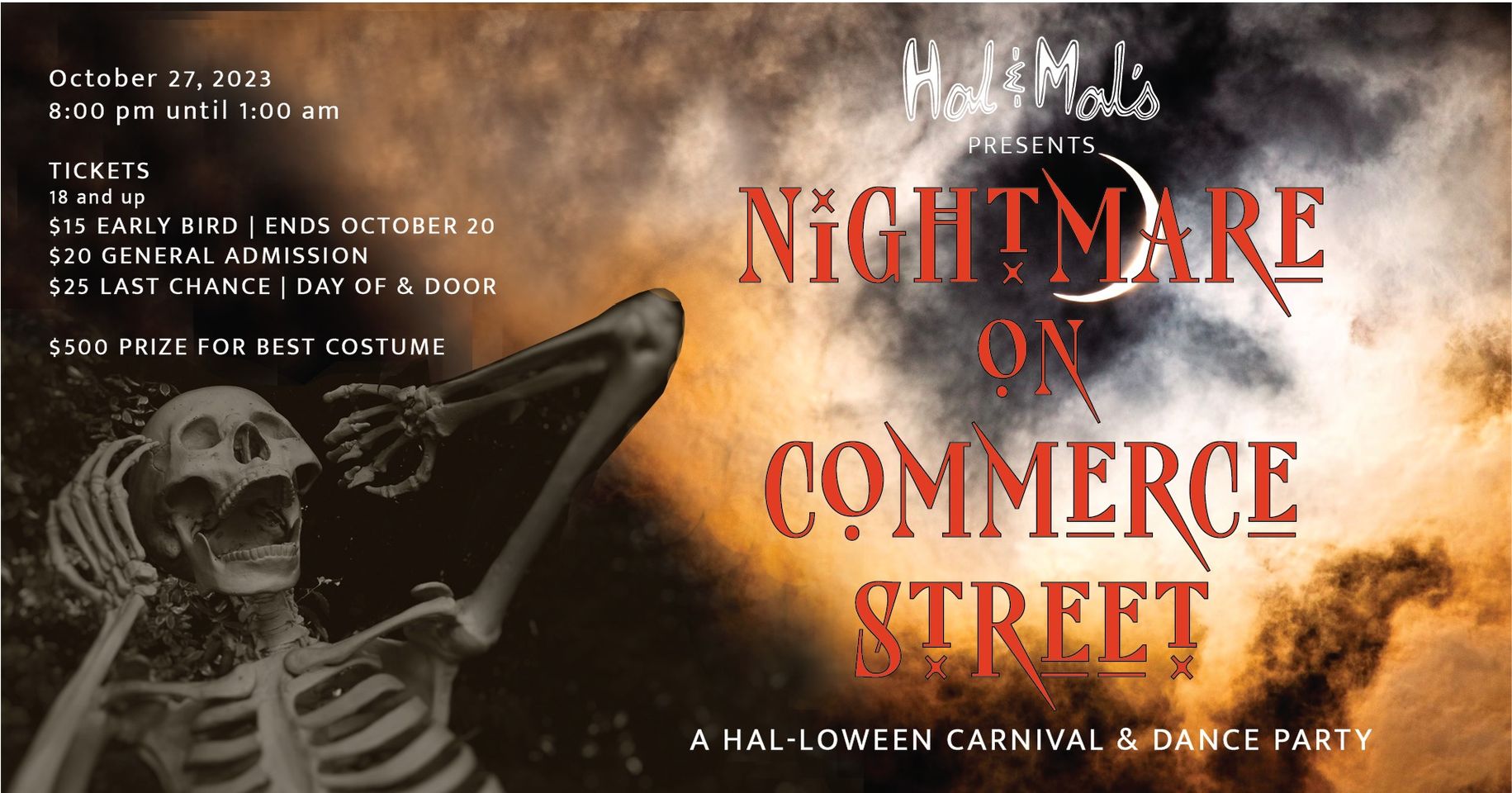 Hal &Mal’s presents Nightmare on Commerce Street | Hal-loween Carnival & Dance Party