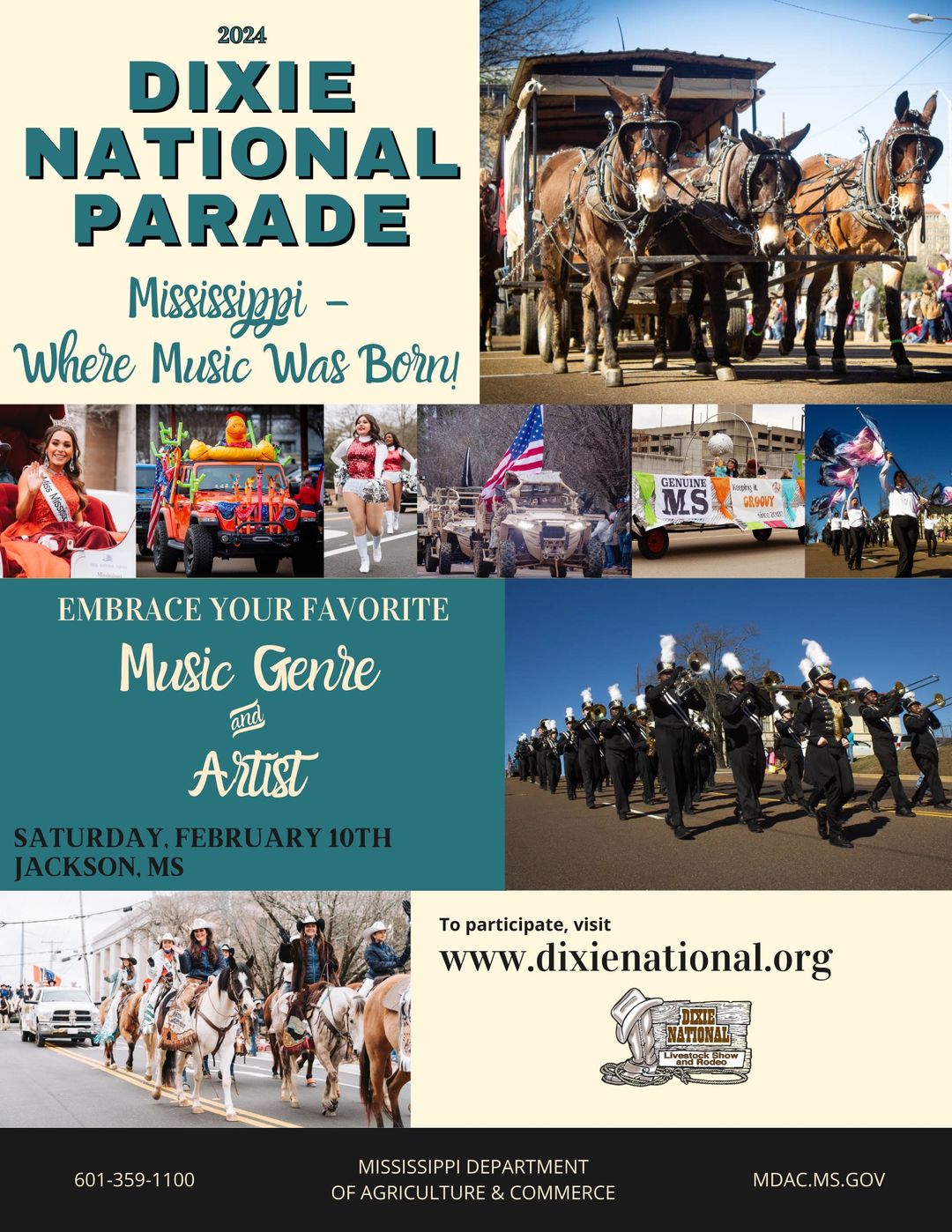 2024 Dixie National Parade: “Mississippi – Where Music Was Born!”