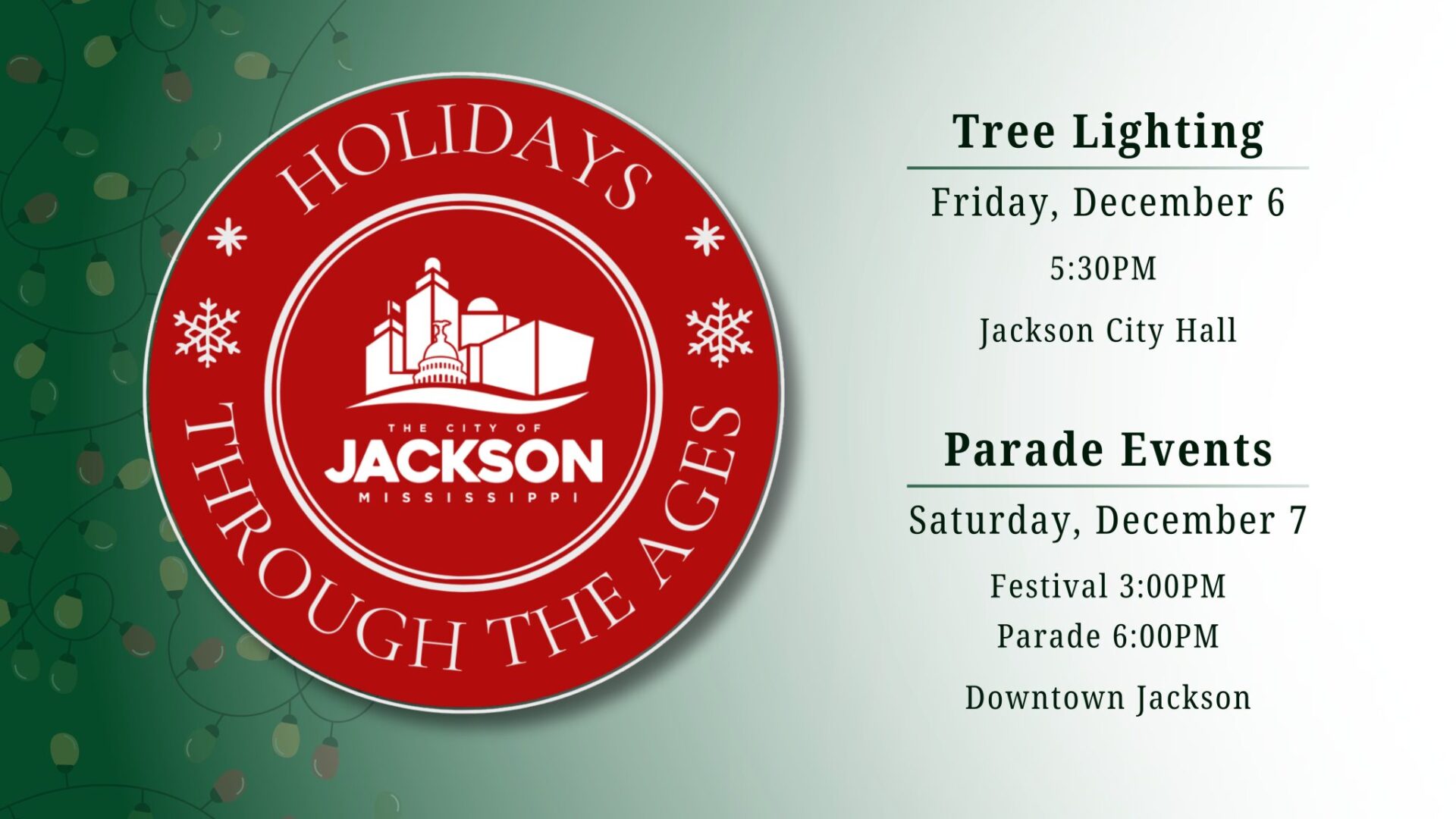 City of Jackson Tree Lighting Ceremony 2024