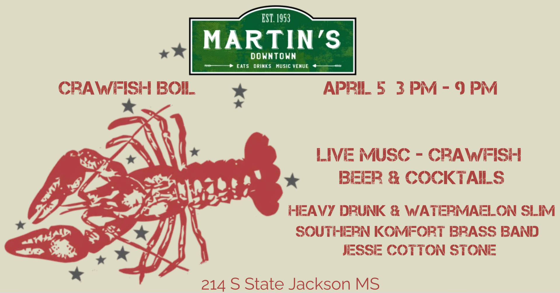 Martin’s Downtown’s Crawfish Boil!