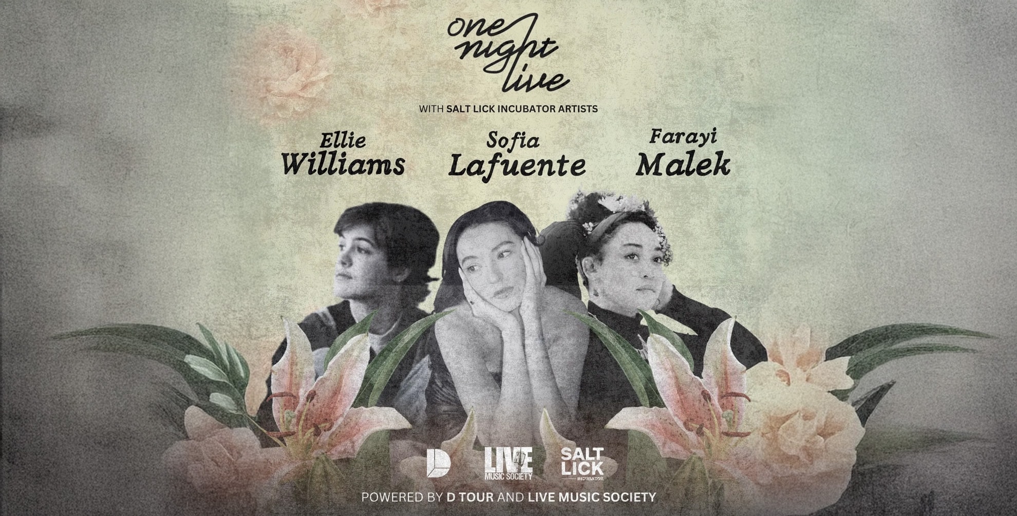 One Night Live: Ellis Williams, Sofia Lafuente, Farayi Malek